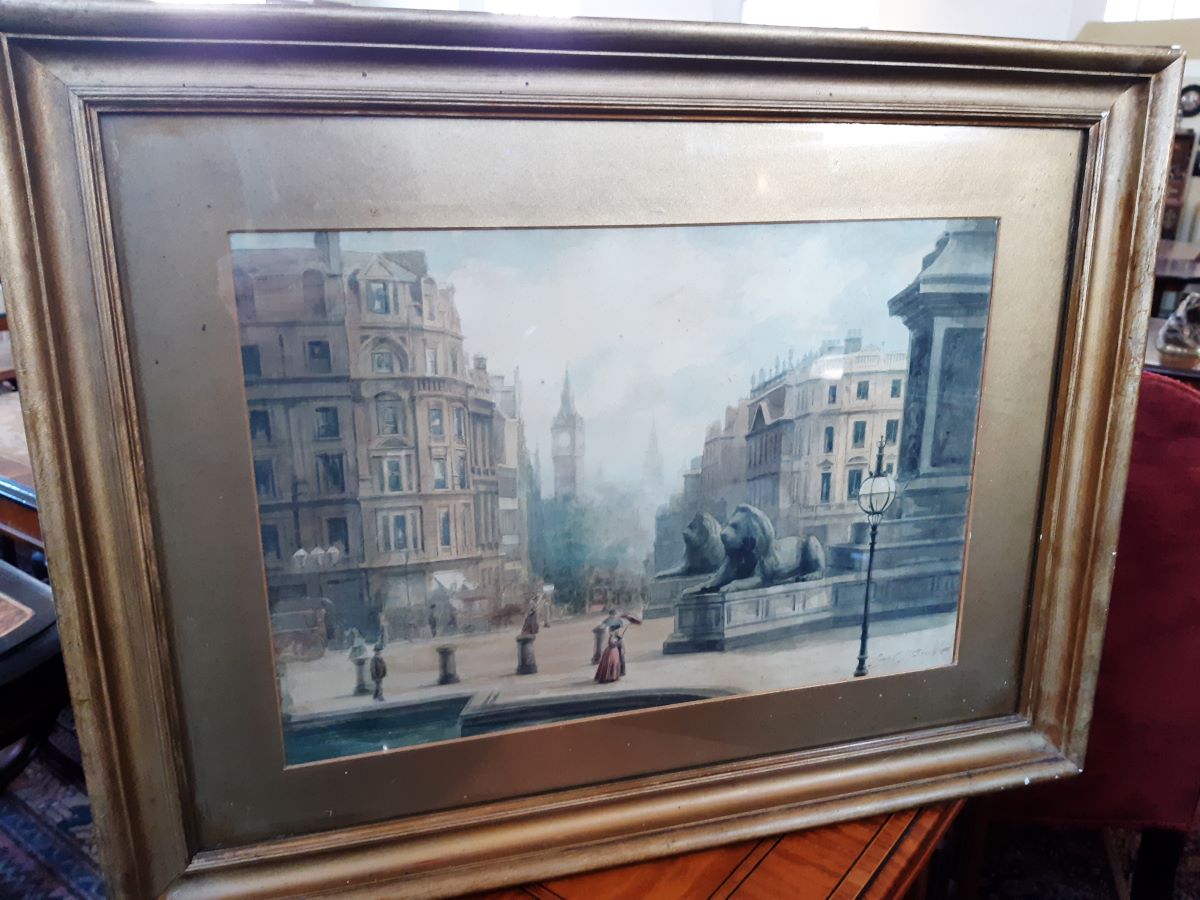19th Century Watercolour. 'Trafalger Square'.